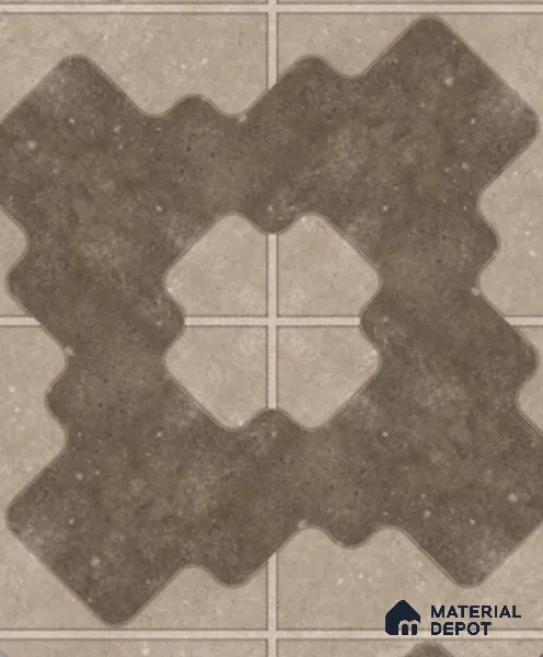 Parking Floor Tile TL 03387 F Puzzle Forest 16 x 16 inch Matte Finish Anti Slip Vitrified Tile - 12 mm | Pattern Alignment May Vary | 2-3 mm Spacer is Mandatory