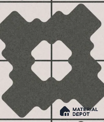 TL 03387 G Puzzle Grey 400 x 400 mm Matte Finish Anti Slip Vitrified Parking Floor Tile - 12 mm (Sample)