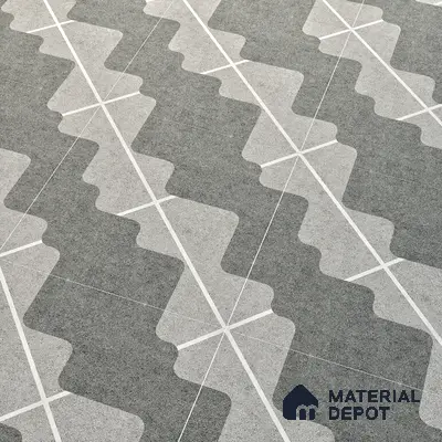 Parking Floor Tile TL 03387 K Puzzle Charcoal 16 x 16 inch Anti Slip Matte Finish Heavy Duty Vitrified Tile - 12 mm | Suitable For Garage, Driveway, Terrace | Pattern Alignment May Vary | 2-3 mm Spacer is Mandatory