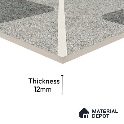 Parking Floor Tile TL 03387 K Puzzle Charcoal 16 x 16 inch Anti Slip Matte Finish Heavy Duty Vitrified Tile - 12 mm | Suitable For Garage, Driveway, Terrace | Pattern Alignment May Vary | 2-3 mm Spacer is Mandatory