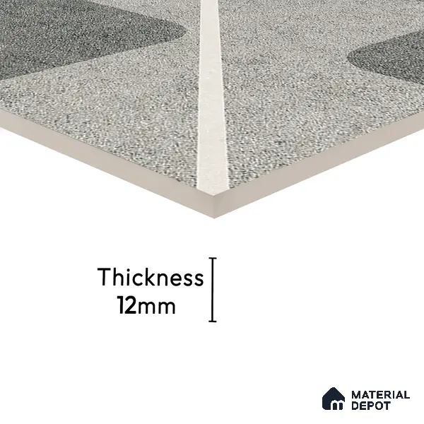 Parking Floor Tile TL 03387 K Puzzle Charcoal 16 x 16 inch Anti Slip Matte Finish Heavy Duty Vitrified Tile - 12 mm | Suitable For Garage, Driveway, Terrace | Pattern Alignment May Vary | 2-3 mm Spacer is Mandatory