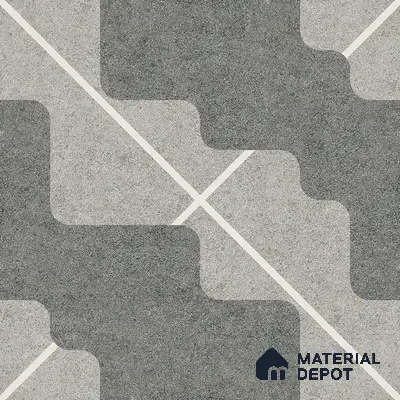 Parking Floor Tile TL 03387 K Puzzle Charcoal 16 x 16 inch Anti Slip Matte Finish Heavy Duty Vitrified Tile - 12 mm | Suitable For Garage, Driveway, Terrace | Pattern Alignment May Vary | 2-3 mm Spacer is Mandatory