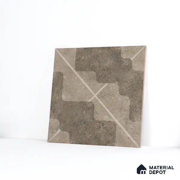 Parking Floor Tile TL 03387 A Puzzle Dust 16 x 16 inch Anti Slip Matte Finish Heavy Duty Vitrified Tile - 12 mm | Suitable For Garage, Driveway, Terrace | Pattern Alignment May Vary | 2-3 mm Spacer is Mandatory