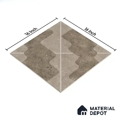 Parking Floor Tile TL 03387 A Puzzle Dust 16 x 16 inch Anti Slip Matte Finish Heavy Duty Vitrified Tile - 12 mm | Suitable For Garage, Driveway, Terrace | Pattern Alignment May Vary | 2-3 mm Spacer is Mandatory