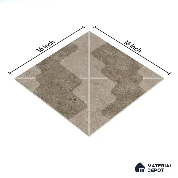 Parking Floor Tile TL 03387 A Puzzle Dust 16 x 16 inch Anti Slip Matte Finish Heavy Duty Vitrified Tile - 12 mm | Suitable For Garage, Driveway, Terrace | Pattern Alignment May Vary | 2-3 mm Spacer is Mandatory