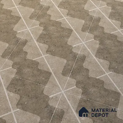Parking Floor Tile TL 03387 A Puzzle Dust 16 x 16 inch Anti Slip Matte Finish Heavy Duty Vitrified Tile - 12 mm | Suitable For Garage, Driveway, Terrace | Pattern Alignment May Vary | 2-3 mm Spacer is Mandatory
