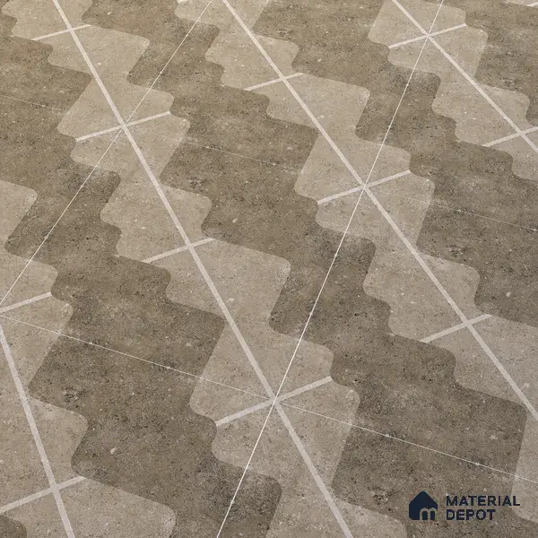 Parking Floor Tile TL 03387 A Puzzle Dust 16 x 16 inch Anti Slip Matte Finish Heavy Duty Vitrified Tile - 12 mm | Suitable For Garage, Driveway, Terrace | Pattern Alignment May Vary | 2-3 mm Spacer is Mandatory