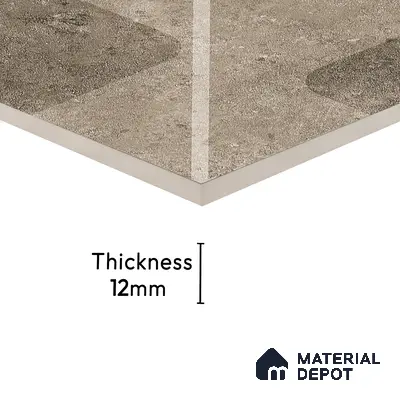 Parking Floor Tile TL 03387 A Puzzle Dust 16 x 16 inch Anti Slip Matte Finish Heavy Duty Vitrified Tile - 12 mm | Suitable For Garage, Driveway, Terrace | Pattern Alignment May Vary | 2-3 mm Spacer is Mandatory