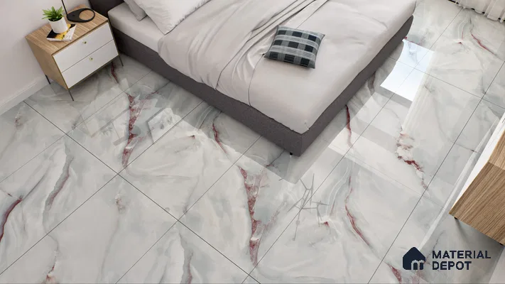 Endless Wall & Floor Vitrified Tile Red Brussa 4 ft x 2 ft | TL 05634 High Gloss Finish - 9 mm | Suitable for Living Room, Bedroom