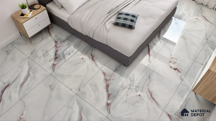Endless Wall & Floor Vitrified Tile Red Brussa 4 ft x 2 ft | TL 05634 High Gloss Finish - 9 mm | Suitable for Living Room, Bedroom