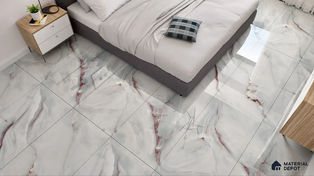 Endless Wall & Floor Vitrified Tile Red Brussa 4 ft x 2 ft | TL 05634 High Gloss Finish - 9 mm | Suitable for Living Room, Bedroom