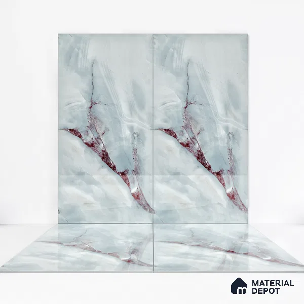Endless Wall & Floor Vitrified Tile Red Brussa 4 ft x 2 ft | TL 05634 High Gloss Finish - 9 mm | Suitable for Living Room, Bedroom
