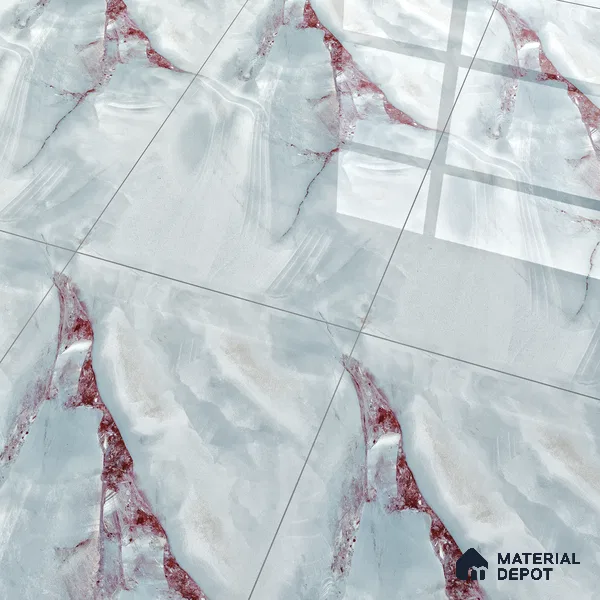Endless Wall & Floor Vitrified Tile Red Brussa 4 ft x 2 ft | TL 05634 High Gloss Finish - 9 mm | Suitable for Living Room, Bedroom