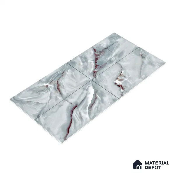 Endless Wall & Floor Vitrified Tile Red Brussa 4 ft x 2 ft | TL 05634 High Gloss Finish - 9 mm | Suitable for Living Room, Bedroom