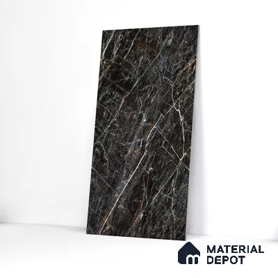 Endless Floor & Wall Vitrified Tile Sable Black 4 ft x 2 ft | TL 01088 Glossy Finish - 9 mm | Suitable for Living Room, Bedroom