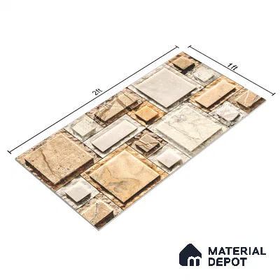 Elevation Wall Tile TL 00086 A Sandy Brown 2 ft x 1 ft Punch Matte Finish Vitrified Tile - 9 mm | Suitable For Feature Wall, Boundary Wall, Balcony, Outdoor
