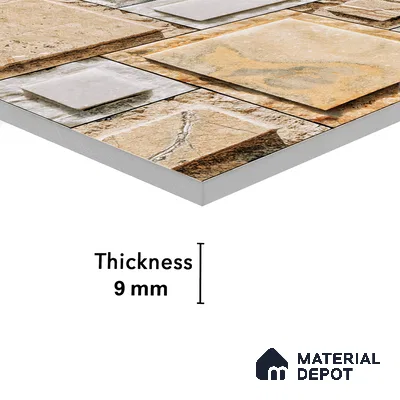 Elevation Wall Tile TL 00086 A Sandy Brown 2 ft x 1 ft Punch Matte Finish Vitrified Tile - 9 mm | Suitable For Feature Wall, Boundary Wall, Balcony, Outdoor