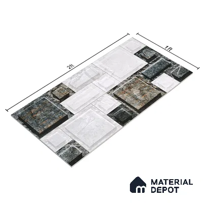 Elevation Wall Tile TL 00086 B Nero Grey 2 ft x 1 ft Punch Matte Finish Vitrified Tile - 9 mm | Suitable For Feature Wall, Boundary Wall, Balcony, Outdoor (Sample)