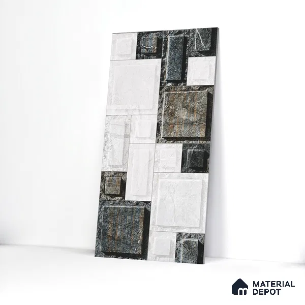 Elevation Wall Tile TL 00086 B Nero Grey 2 ft x 1 ft Punch Matte Finish Vitrified Tile - 9 mm | Suitable For Feature Wall, Boundary Wall, Balcony, Outdoor (Sample)