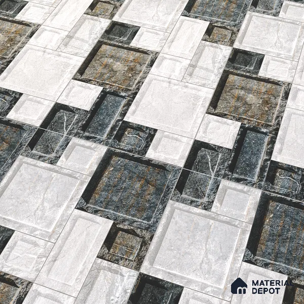 Elevation Wall Tile TL 00086 B Nero Grey 2 ft x 1 ft Punch Matte Finish Vitrified Tile - 9 mm | Suitable For Feature Wall, Boundary Wall, Balcony, Outdoor (Sample)