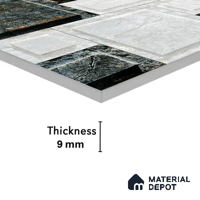 Elevation Wall Tile TL 00086 B Nero Grey 2 ft x 1 ft Punch Matte Finish Vitrified Tile - 9 mm | Suitable For Feature Wall, Boundary Wall, Balcony, Outdoor (Sample)