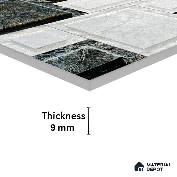 Elevation Wall Tile TL 00086 B Nero Grey 2 ft x 1 ft Punch Matte Finish Vitrified Tile - 9 mm | Suitable For Feature Wall, Boundary Wall, Balcony, Outdoor (Sample)