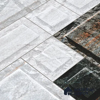 Elevation Wall Tile TL 00086 B Nero Grey 2 ft x 1 ft Punch Matte Finish Vitrified Tile - 9 mm | Suitable For Feature Wall, Boundary Wall, Balcony, Outdoor (Sample)