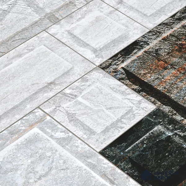 Elevation Wall Tile TL 00086 B Nero Grey 2 ft x 1 ft Punch Matte Finish Vitrified Tile - 9 mm | Suitable For Feature Wall, Boundary Wall, Balcony, Outdoor (Sample)