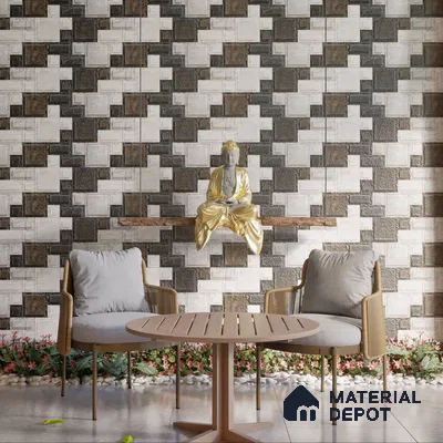 Elevation Wall Tile TL 00086 B Nero Grey 2 ft x 1 ft Punch Matte Finish Vitrified Tile - 9 mm | Suitable For Feature Wall, Boundary Wall, Balcony, Outdoor (Sample)