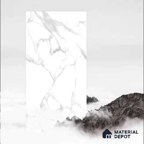 Endless Floor & Wall Vitrified Tile Silken White 4 ft x 2 ft | TL 01184 Glossy Finish - 9 mm | Suitable for Living Room, Bedroom