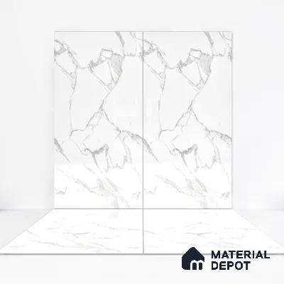 Endless Floor & Wall Vitrified Tile Silken White 4 ft x 2 ft | TL 01184 Glossy Finish - 9 mm | Suitable for Living Room, Bedroom (Sample)