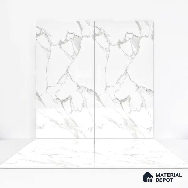 Endless Floor & Wall Vitrified Tile Silken White 4 ft x 2 ft | TL 01184 Glossy Finish - 9 mm | Suitable for Living Room, Bedroom (Sample)