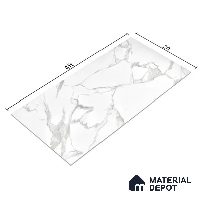 Endless Floor & Wall Vitrified Tile Silken White 4 ft x 2 ft | TL 01184 Glossy Finish - 9 mm | Suitable for Living Room, Bedroom (Sample)