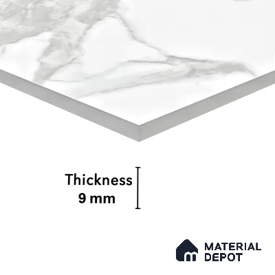 Endless Floor & Wall Vitrified Tile Silken White 4 ft x 2 ft | TL 01184 Glossy Finish - 9 mm | Suitable for Living Room, Bedroom (Sample)