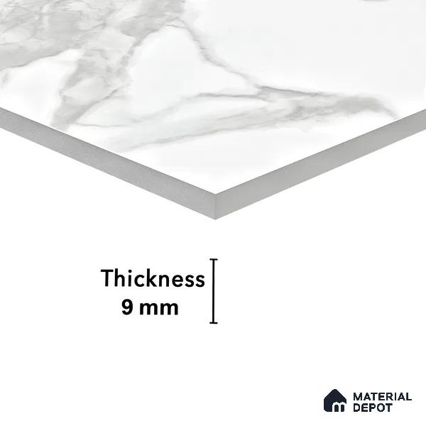 Endless Floor & Wall Vitrified Tile Silken White 4 ft x 2 ft | TL 01184 Glossy Finish - 9 mm | Suitable for Living Room, Bedroom (Sample)