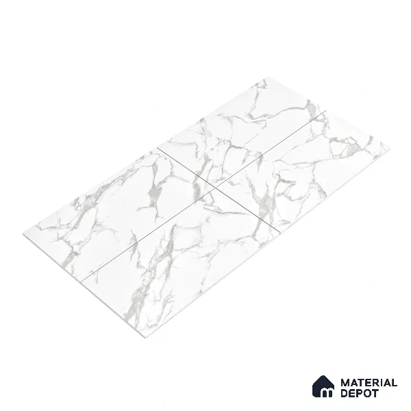 Endless Floor & Wall Vitrified Tile Silken White 4 ft x 2 ft | TL 01184 Glossy Finish - 9 mm | Suitable for Living Room, Bedroom (Sample)