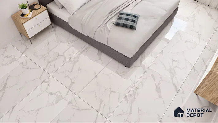 Endless Floor & Wall Vitrified Tile Silken White 4 ft x 2 ft | TL 01184 Glossy Finish - 9 mm | Suitable for Living Room, Bedroom (Sample)