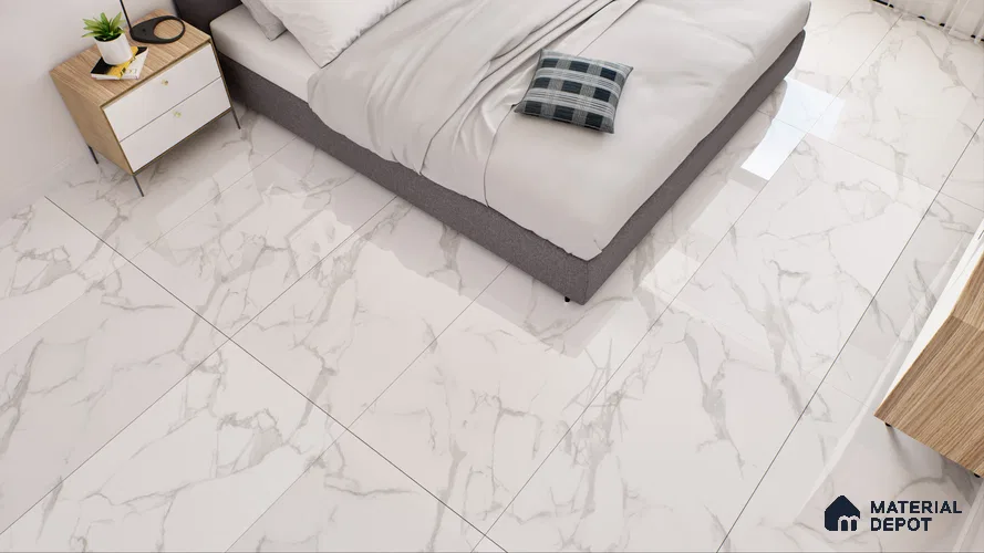 Endless Floor & Wall Vitrified Tile Silken White 4 ft x 2 ft | TL 01184 Glossy Finish - 9 mm | Suitable for Living Room, Bedroom