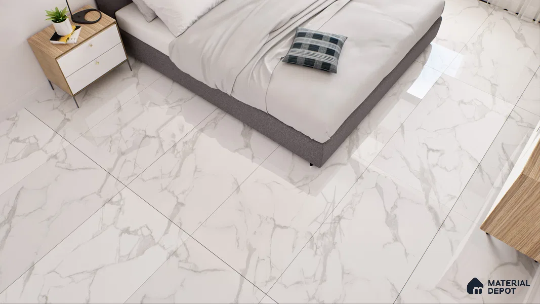 Endless Floor & Wall Vitrified Tile Silken White 4 ft x 2 ft | TL 01184 Glossy Finish - 9 mm | Suitable for Living Room, Bedroom (Sample)