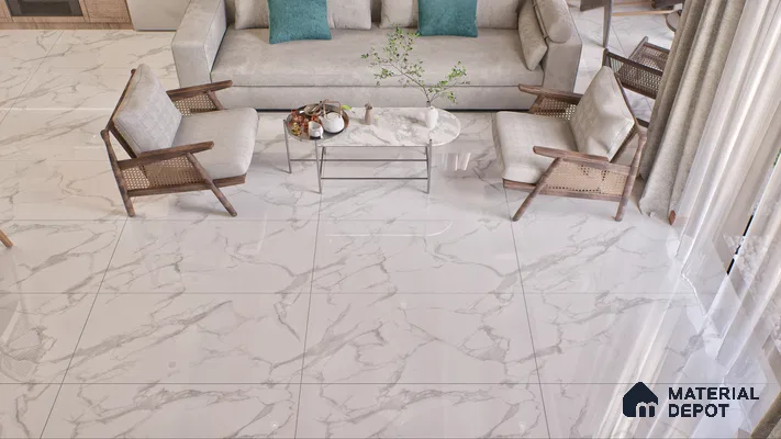 Endless Floor & Wall Vitrified Tile Silken White 4 ft x 2 ft | TL 01184 Glossy Finish - 9 mm | Suitable for Living Room, Bedroom (Sample)
