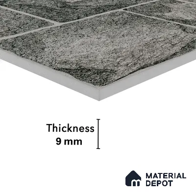 Elevation Wall Tile TL 00067 A Slate Black 2 ft x 1 ft Punch Matte Finish Vitrified Tile - 9 mm | Suitable For Feature Wall, Boundary Wall, Balcony, Outdoor (Sample)