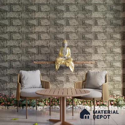 Elevation Wall Tile TL 00067 A Slate Black 2 ft x 1 ft Punch Matte Finish Vitrified Tile - 9 mm | Suitable For Feature Wall, Boundary Wall, Balcony, Outdoor (Sample)