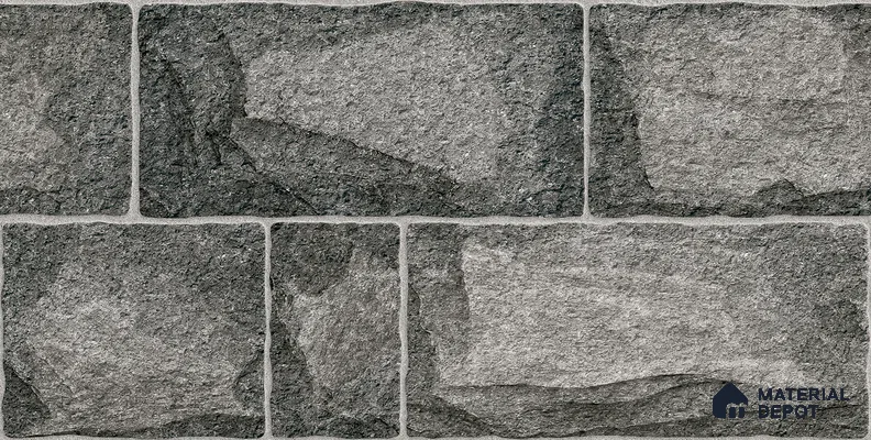 Elevation Wall Tile TL 00067 A Slate Black 2 ft x 1 ft Punch Matte Finish Vitrified Tile - 9 mm | Suitable For Feature Wall, Boundary Wall, Balcony, Outdoor (Sample)