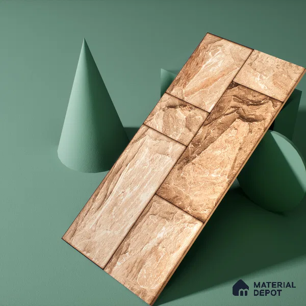 Elevation Wall Tile TL 00067 B Coffee Beige 2 ft x 1 ft Punch Matte Finish Vitrified Tile - 9 mm | Suitable For Feature Wall, Boundary Wall, Balcony, Outdoor (Sample)