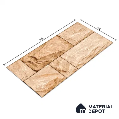 Elevation Wall Tile TL 00067 B Coffee Beige 2 ft x 1 ft Punch Matte Finish Vitrified Tile - 9 mm | Suitable For Feature Wall, Boundary Wall, Balcony, Outdoor (Sample)