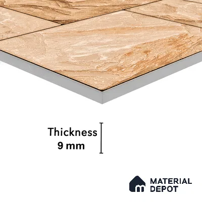 Elevation Wall Tile TL 00067 B Coffee Beige 2 ft x 1 ft Punch Matte Finish Vitrified Tile - 9 mm | Suitable For Feature Wall, Boundary Wall, Balcony, Outdoor (Sample)