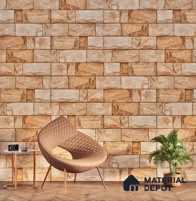 Elevation Wall Tile TL 00067 B Coffee Beige 2 ft x 1 ft Punch Matte Finish Vitrified Tile - 9 mm | Suitable For Feature Wall, Boundary Wall, Balcony, Outdoor (Sample)