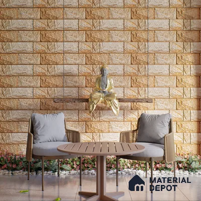 Elevation Wall Tile TL 00067 B Coffee Beige 2 ft x 1 ft Punch Matte Finish Vitrified Tile - 9 mm | Suitable For Feature Wall, Boundary Wall, Balcony, Outdoor (Sample)