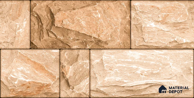 Elevation Wall Tile TL 00067 B Coffee Beige 2 ft x 1 ft Punch Matte Finish Vitrified Tile - 9 mm | Suitable For Feature Wall, Boundary Wall, Balcony, Outdoor (Sample)