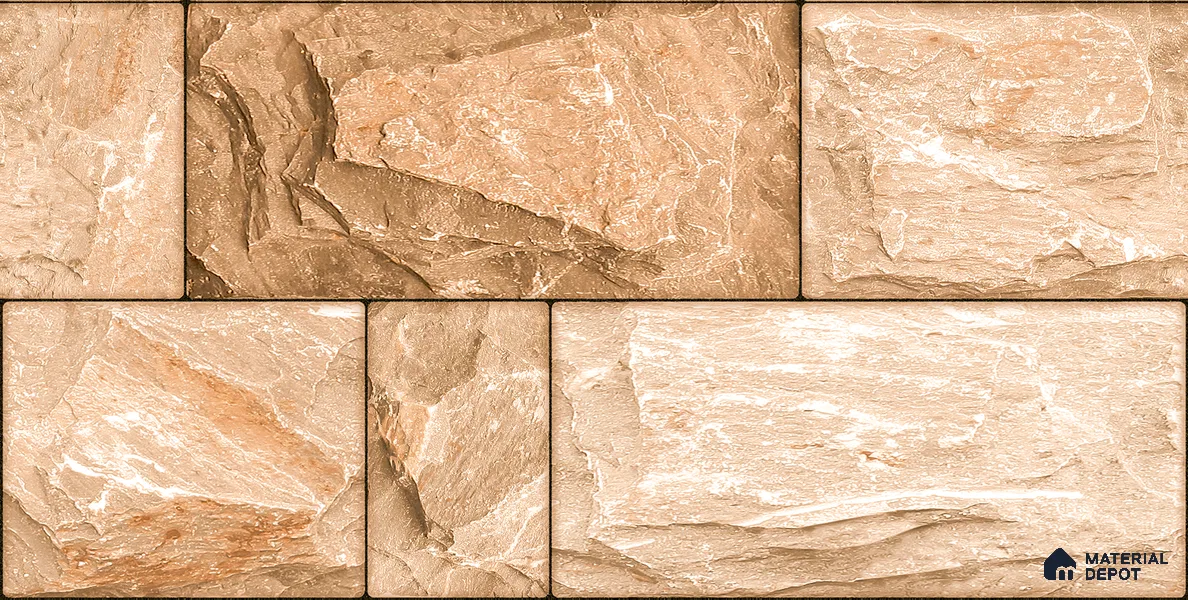 Elevation Wall Tile TL 00067 B Coffee Beige 2 ft x 1 ft Punch Matte Finish Vitrified Tile - 9 mm | Suitable For Feature Wall, Boundary Wall, Balcony, Outdoor (Sample)